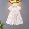 Niña vestido de verano vestido de princesa floral versión coreana manga corta mujer bebé niño bebé falda floral 100% algodón Application Scenario
